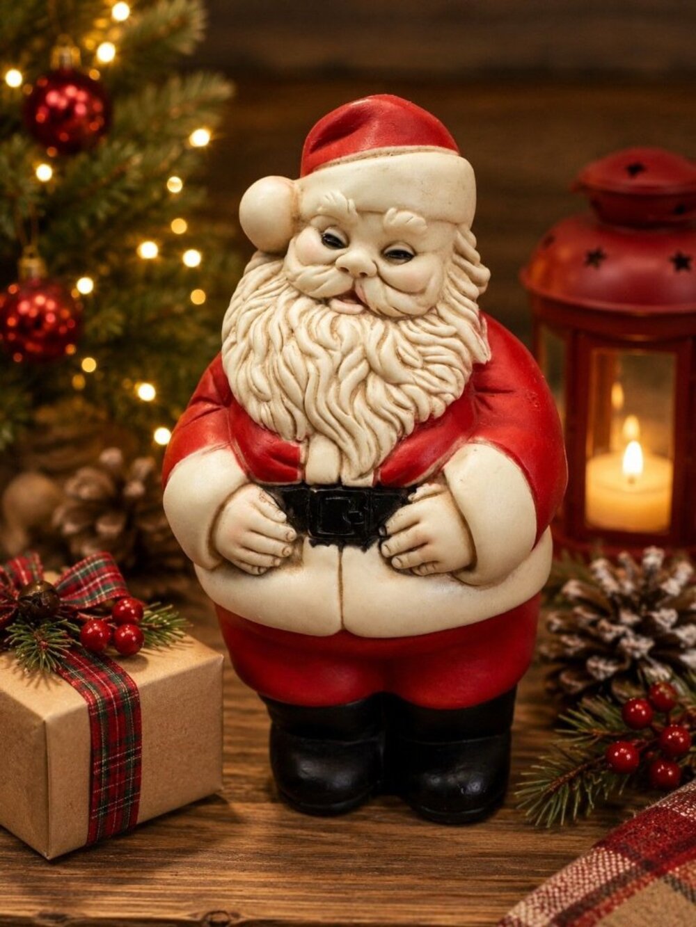 Vintage Edward Mobley Rubber Santa Squeak Toy 8¾" Christmas Figure